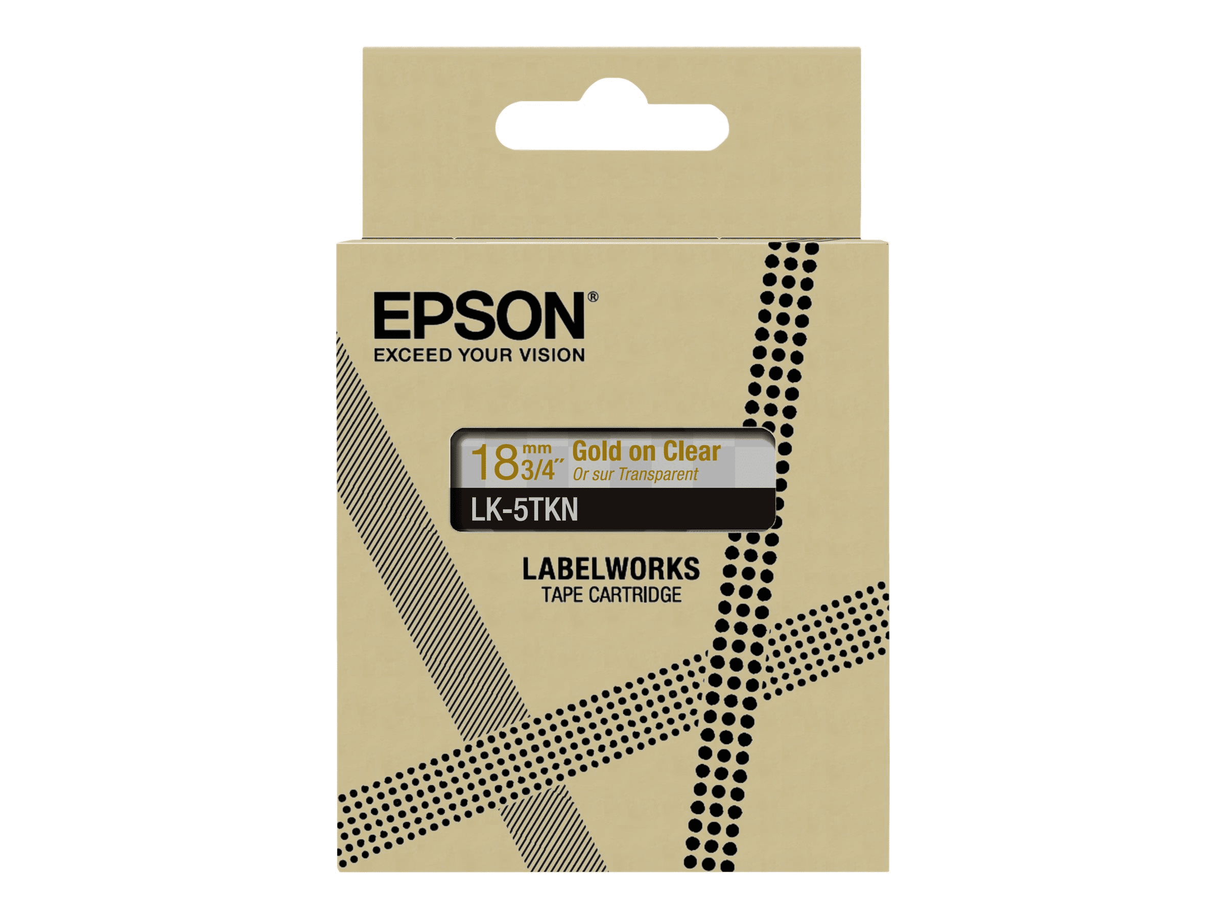 Epson Metallic Clear/Gold 18mm LK-5TKN