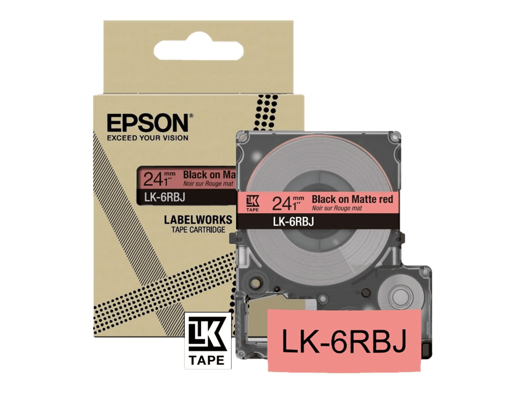 Epson Matte Red/Black 24mm LK-6RBJ
