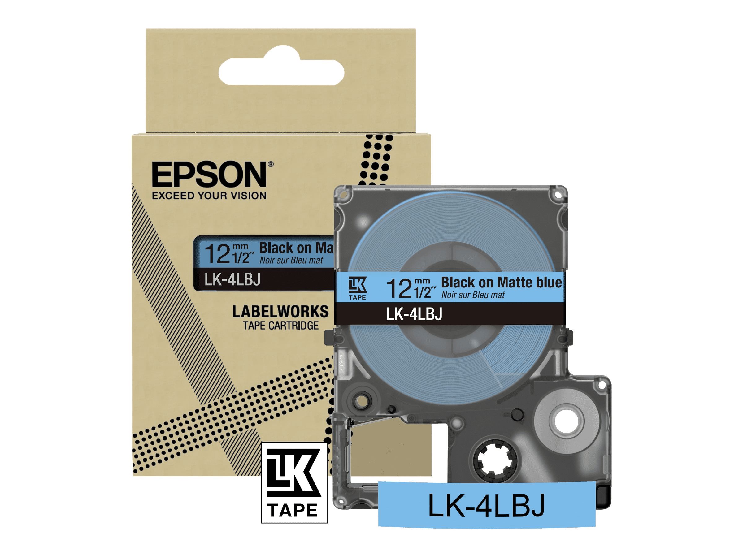 Epson LabelWorks LK-4LBJ - Matt - Blau/Schwarz - Rolle (1,2 cm)