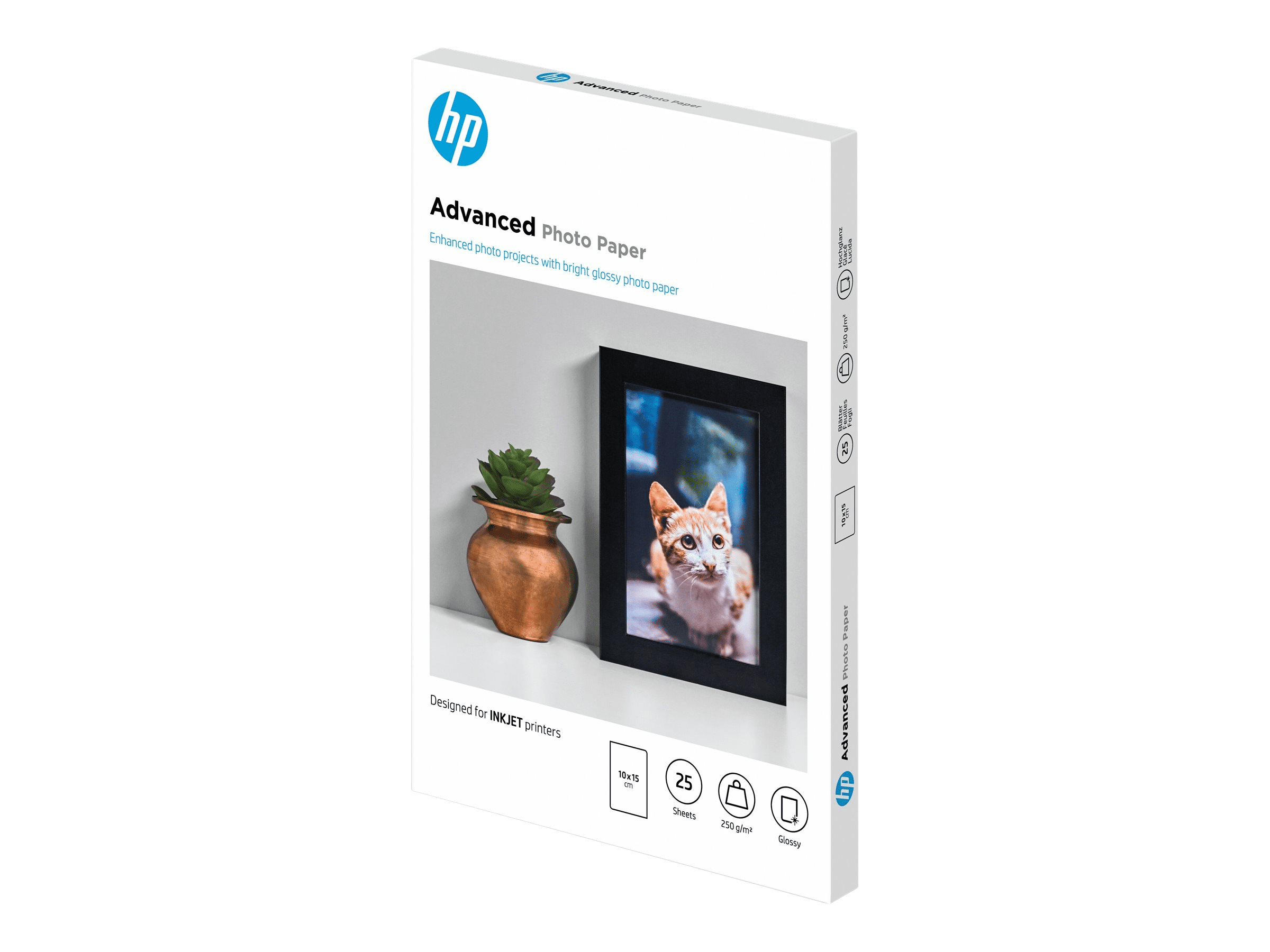 HP Advanced Fotopapier, glänzend - 25 Blatt/10 x 15 cm, randlos