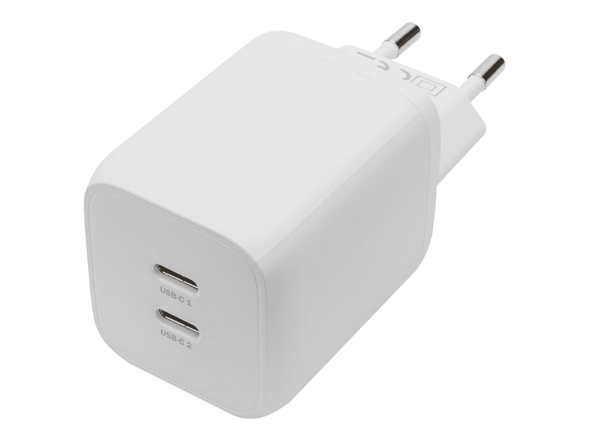 DIGITUS USB-C Ladegerät 2-Port 65W 2xUSB-C weiß
