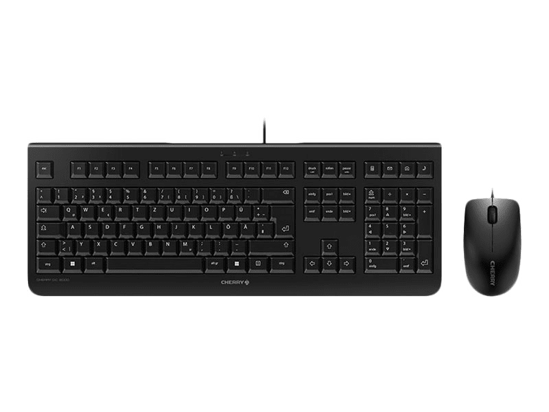 Cherry DC 2000 - Tastatur - 1.200 dpi Laser, Optisch - 3 Tasten QWERTZ - Schwarz