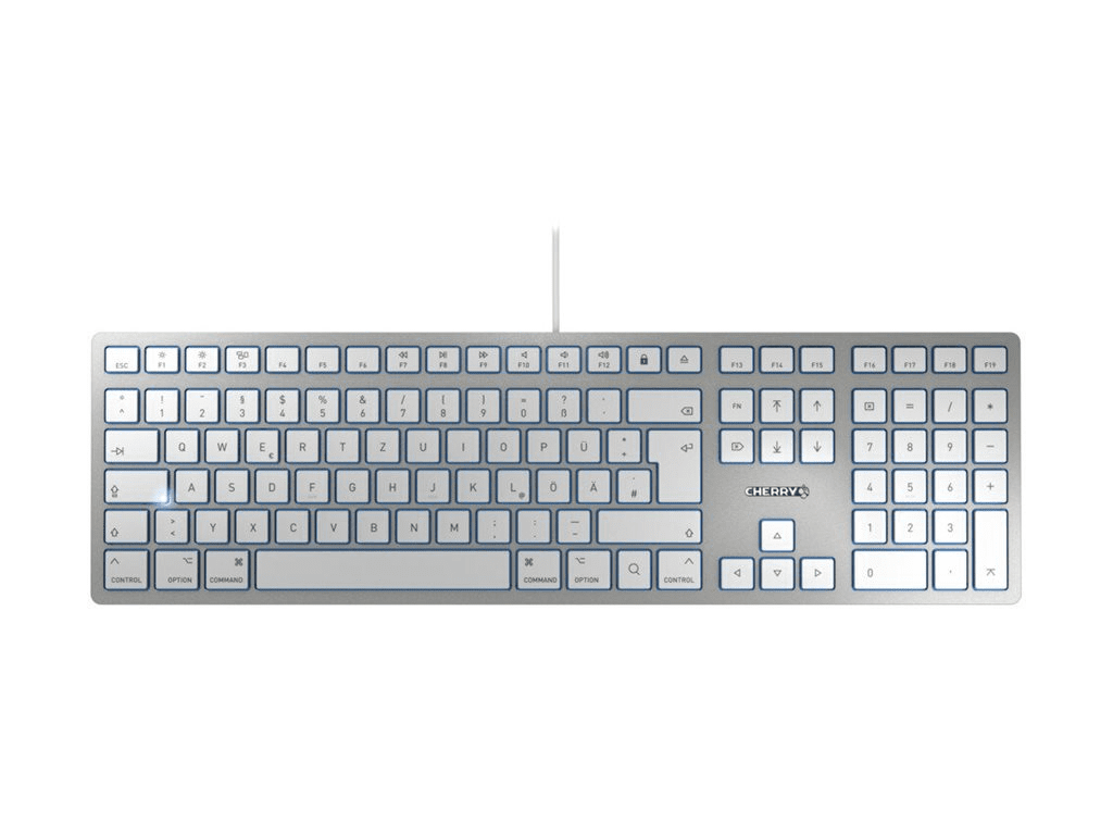 Cherry KC 6000 SLIM FOR MAC Tastatur USB QWERTZ Deutsch Silber