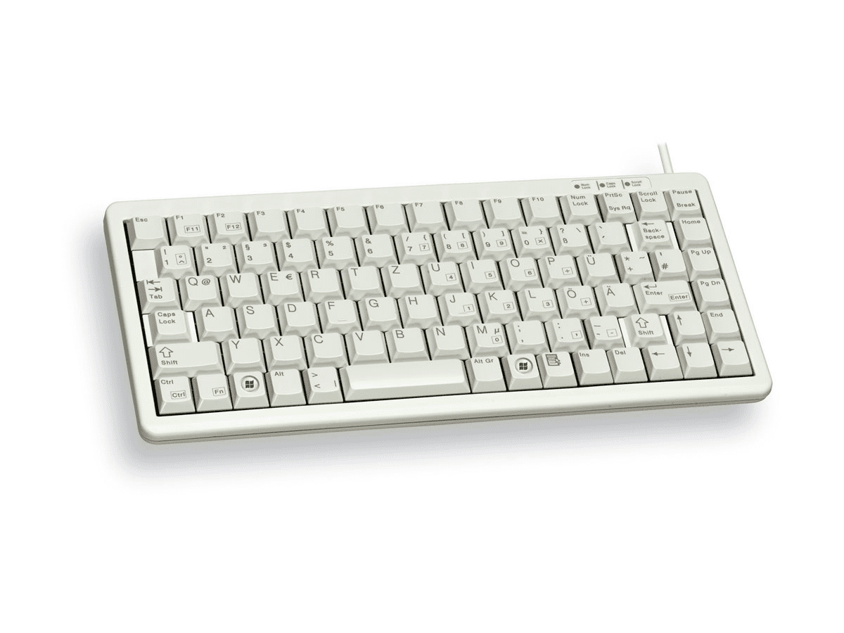 Cherry Slim Line Compact-Keyboard G84-4100 - Tastatur - 83 Tasten - Grau