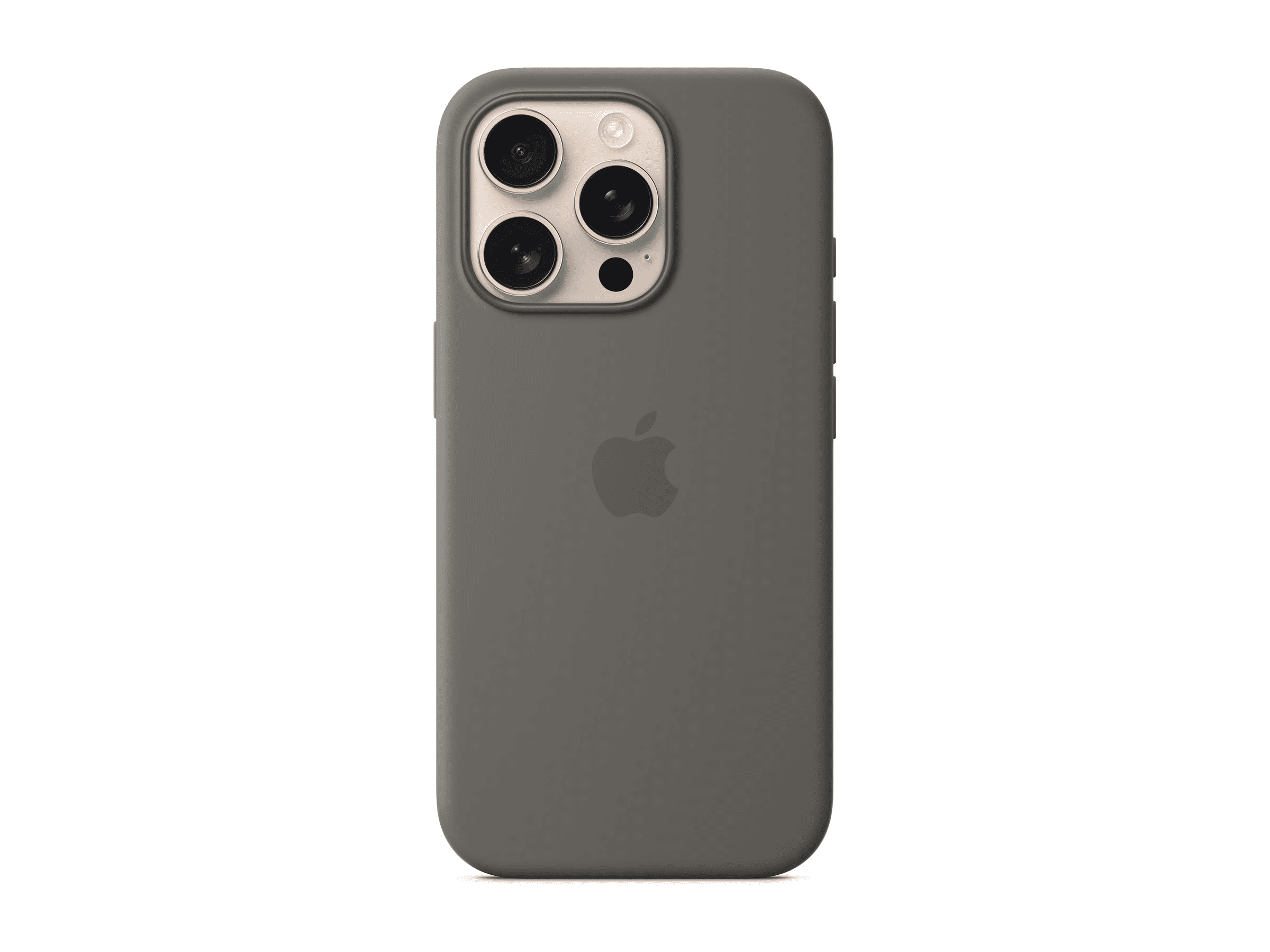 Apple Silikon Case mit MagSafe für iPhone 16 Pro, steingrau