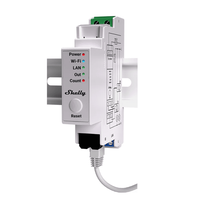 Shelly - Hutschiene - Pro EM 50A - Stromzähler - inkl. 2x 50A Klemmen -...