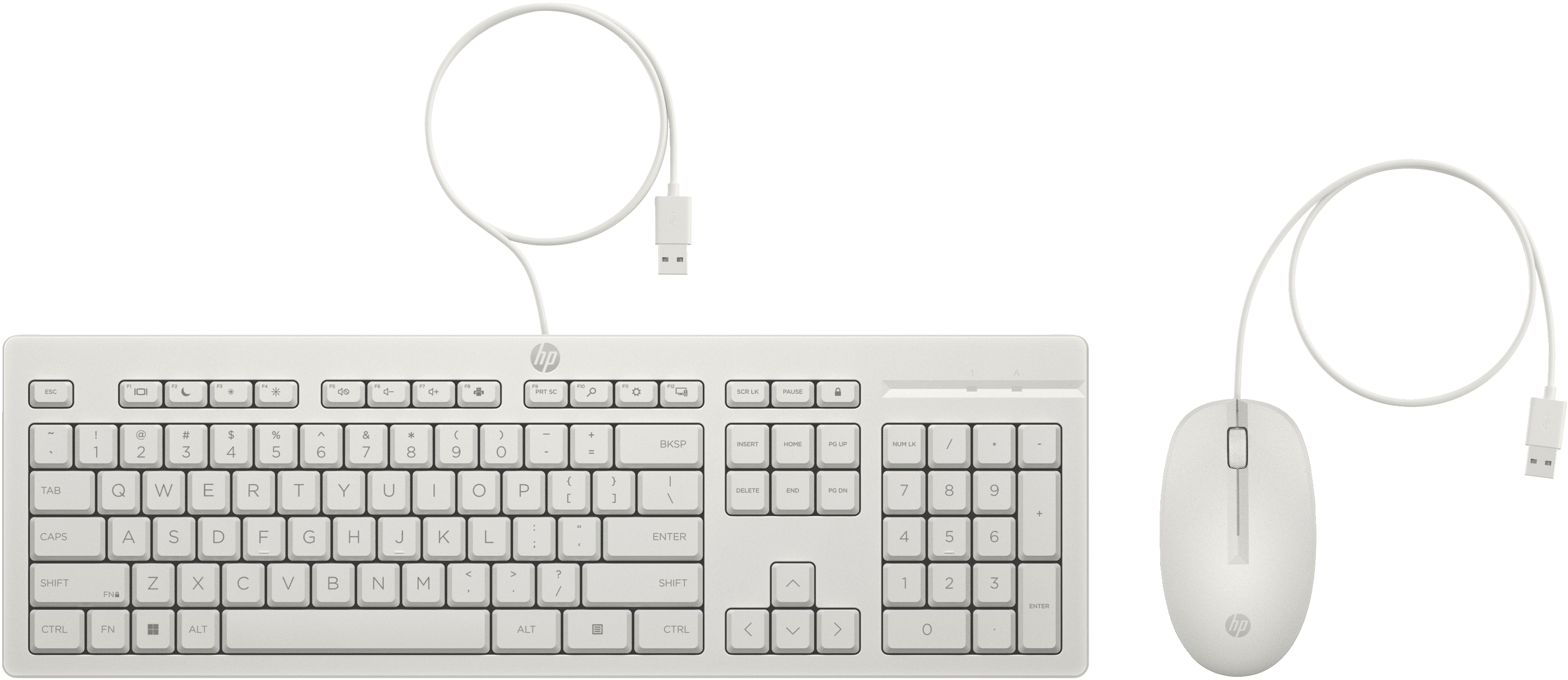 HP 225 Wired Mouse and Keyboard Combo, weiß, USB