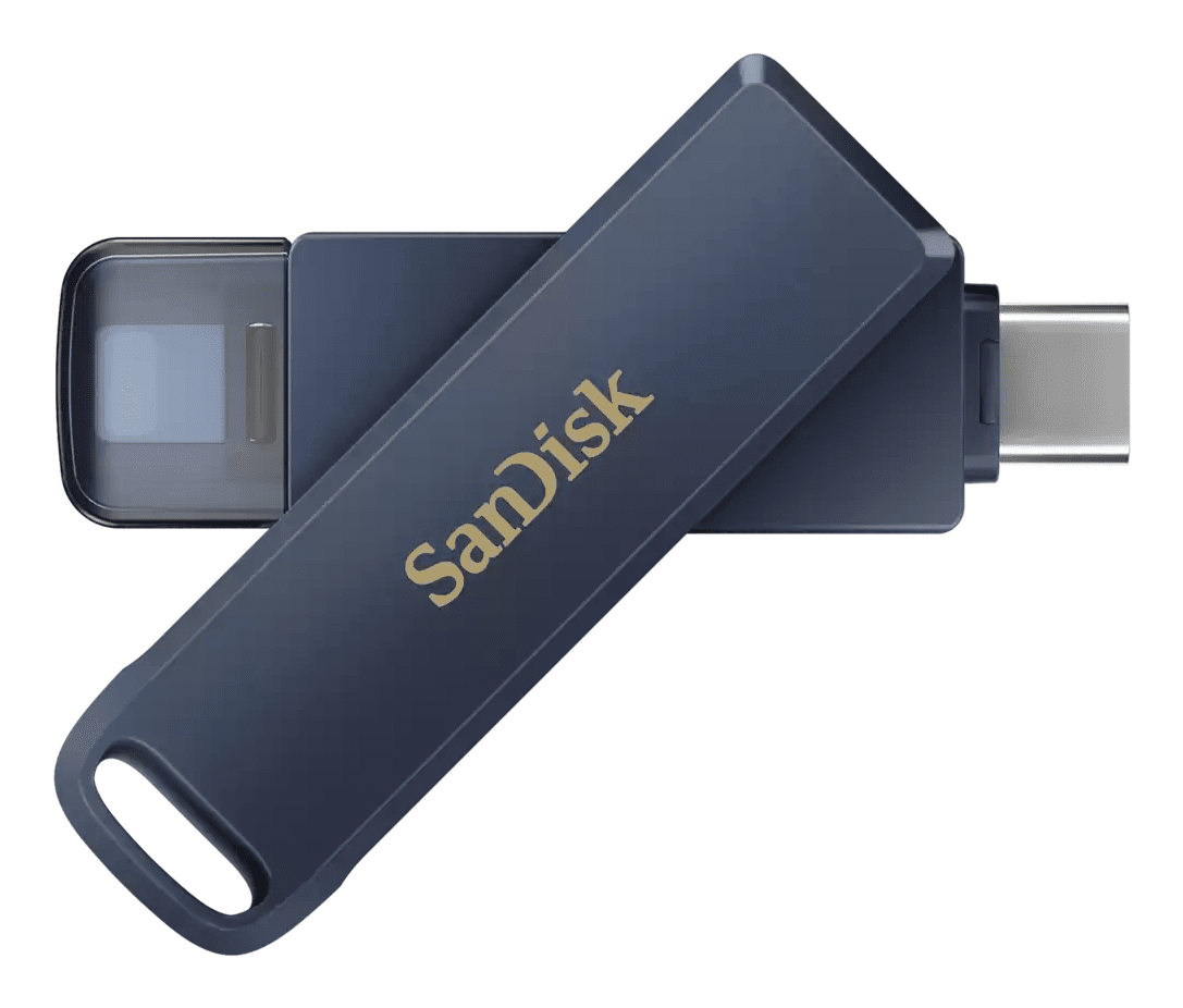 SanDisk Phone Drive for iPhone Metallic Sky 256GB, USB-C 3.0/Lightning