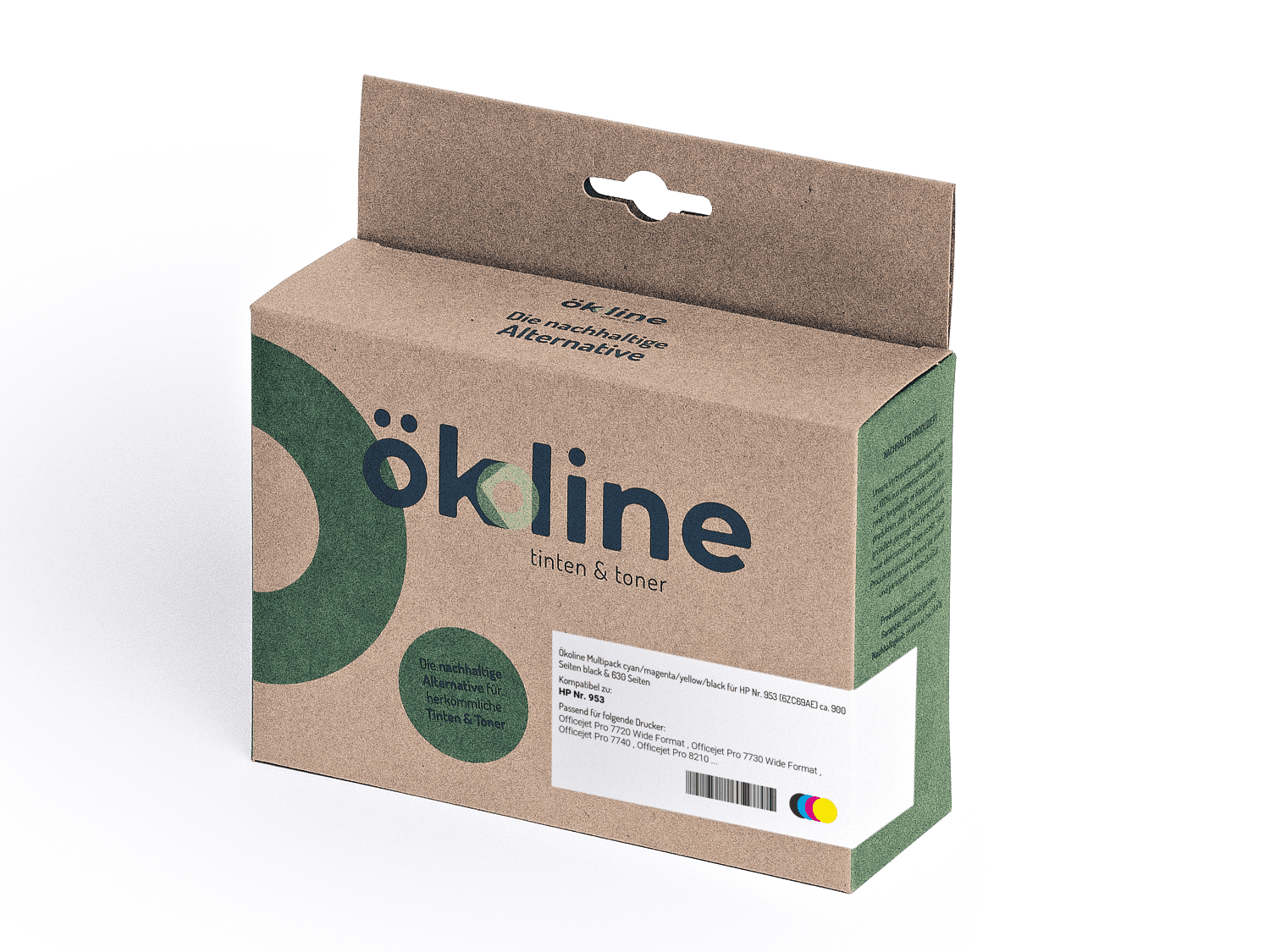 Ökoline Multipack cyan/magenta/yellow/black für HP Nr. 953 (6ZC69AE) ca. 900...