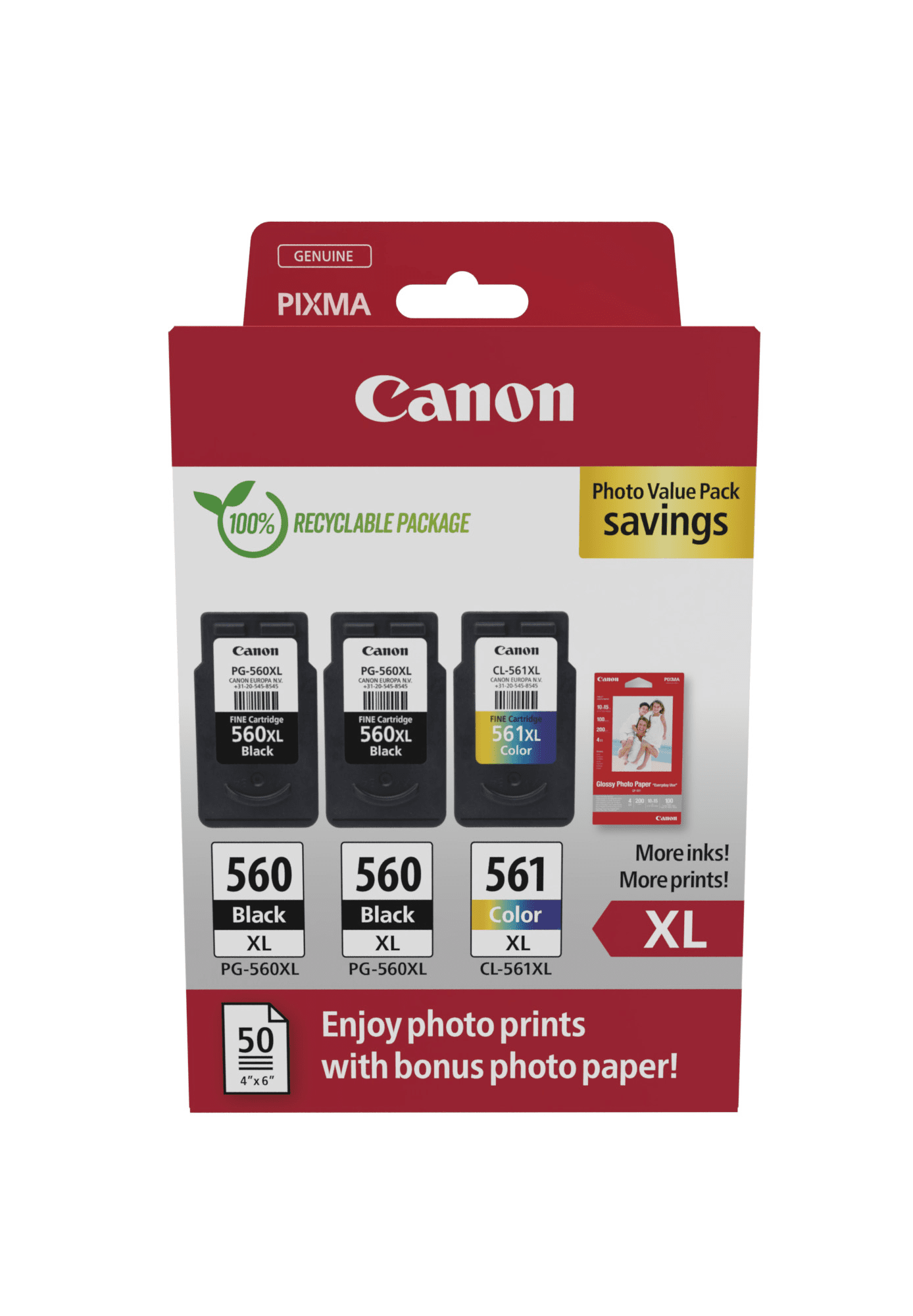 Canon 3er Photo Paper Value Pack cyan/magenta/yellow/2x black...