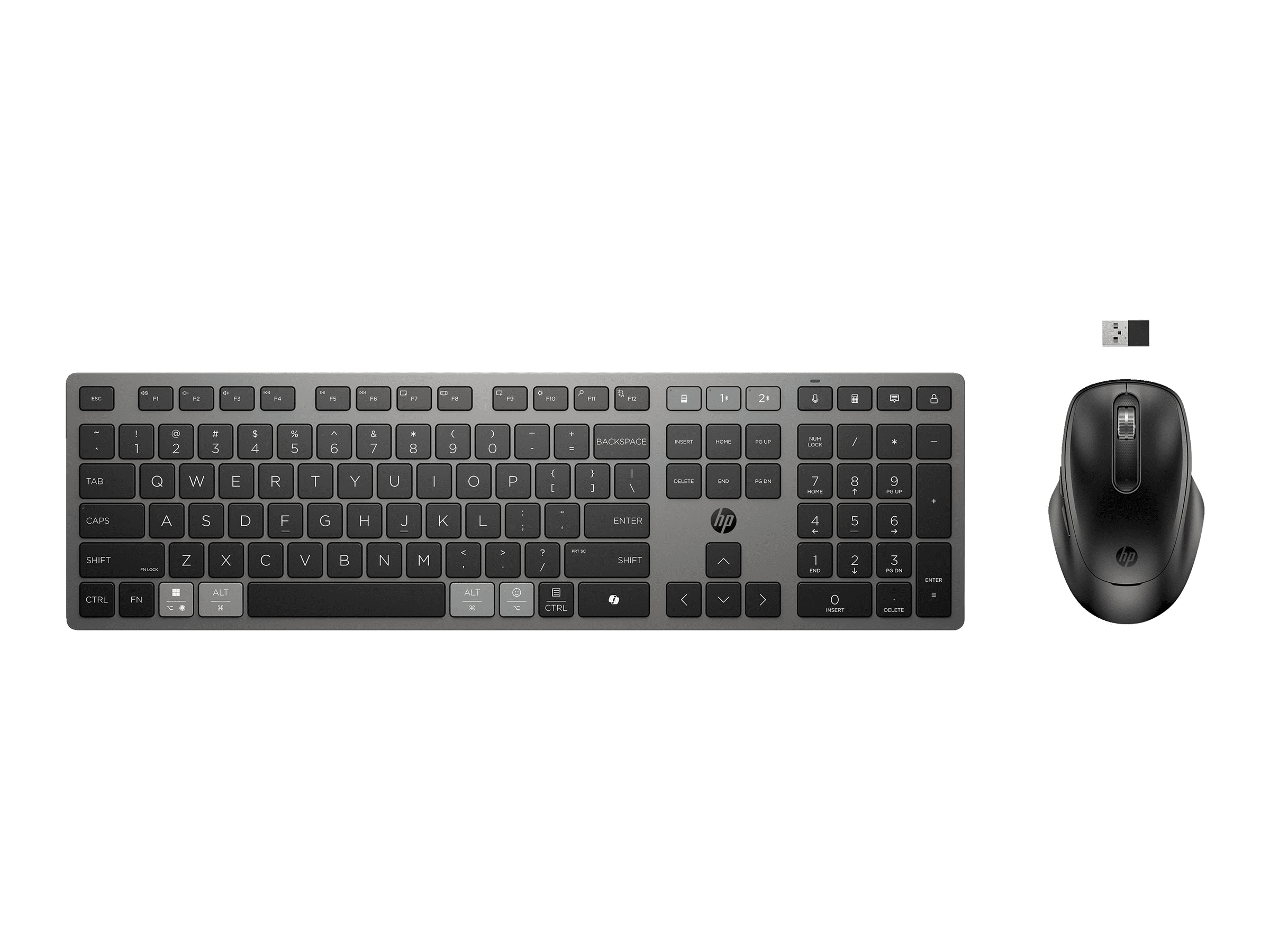 HP 725 Multi-Device Rechargeable Wireless Keyboard and Mouse Combo,...