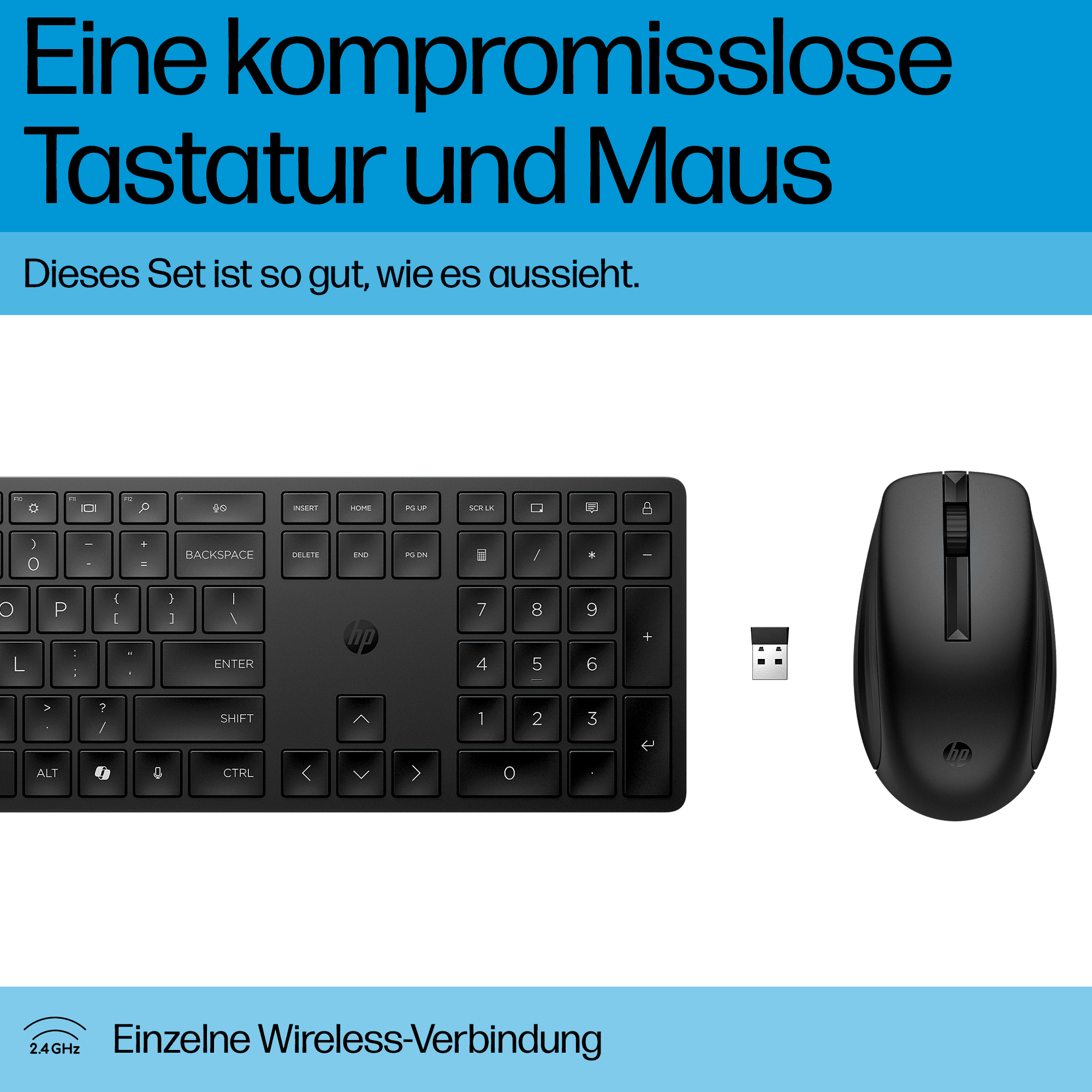 HP 655 Wireless Keyboard and Mouse Combo, mit Copilot-Taste