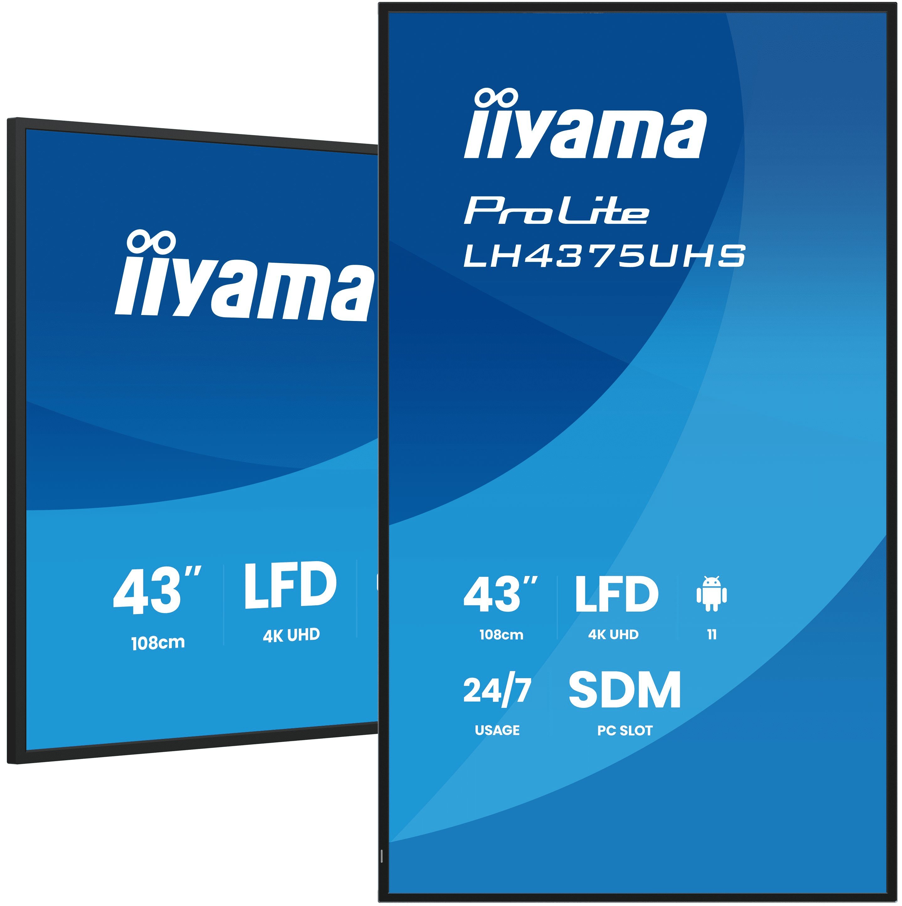 iiyama ProLite LH4375UHS-B2AG, 43, 4K (3840x2160), IPS, HDMI, DP, USB,...