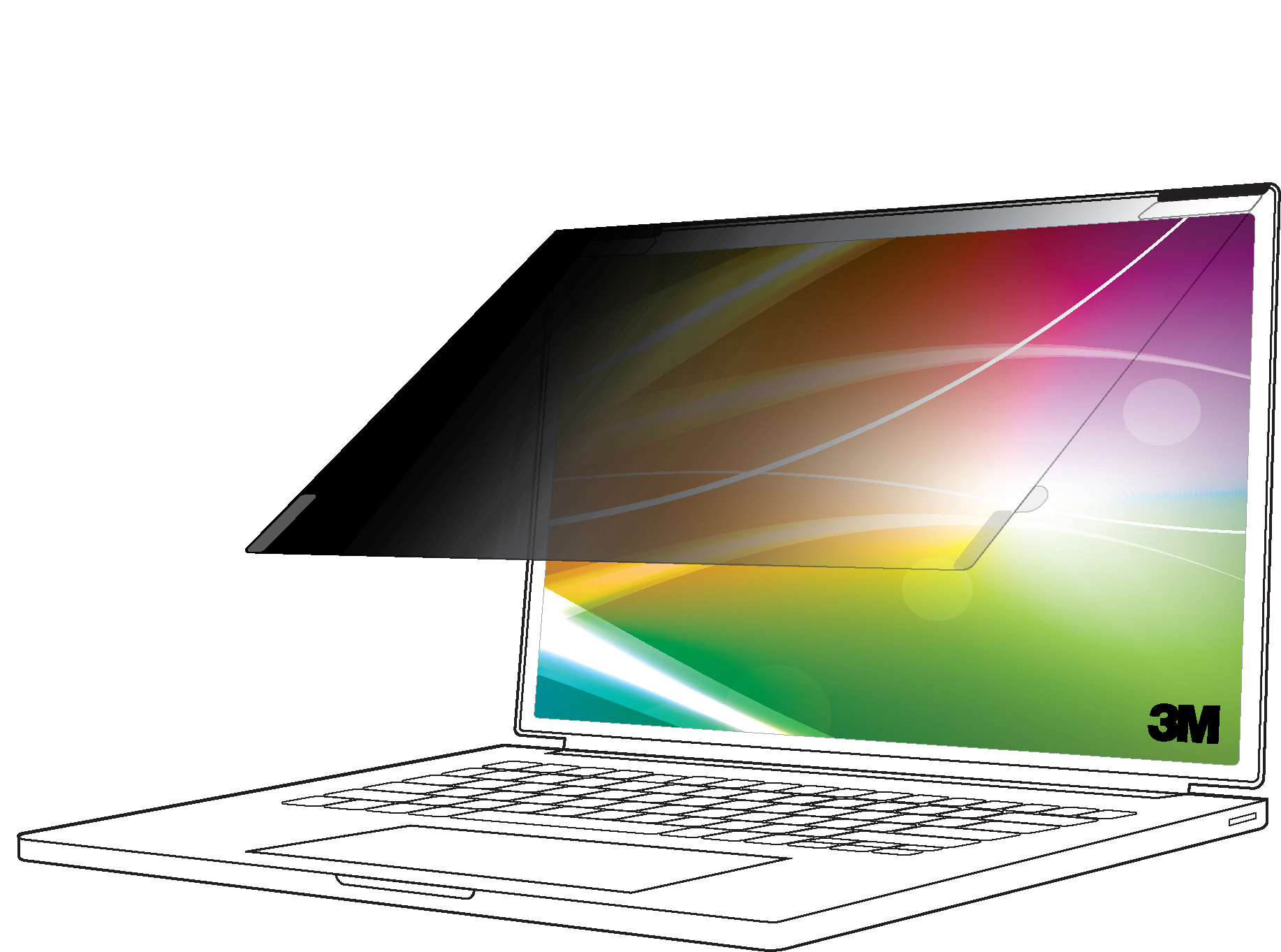 3M BPNDE007 41,4 cm (16.3) Laptop Rahmenloser Blickschutzfilter