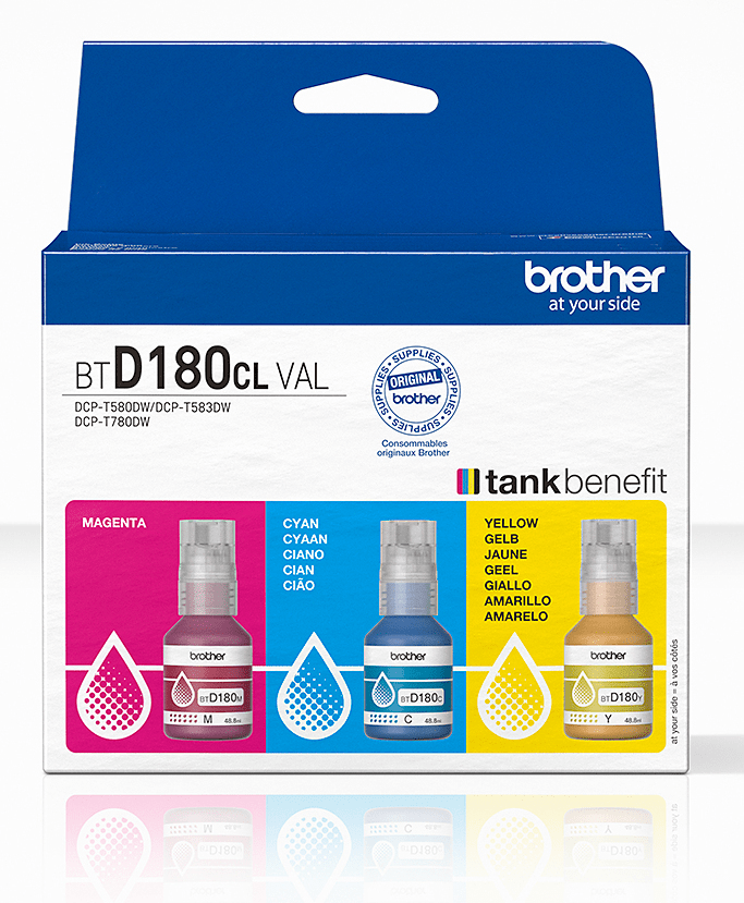 Brother Tinte Value Pack BTD180CLVAL C/M/Y  ca. 5.000 Seiten