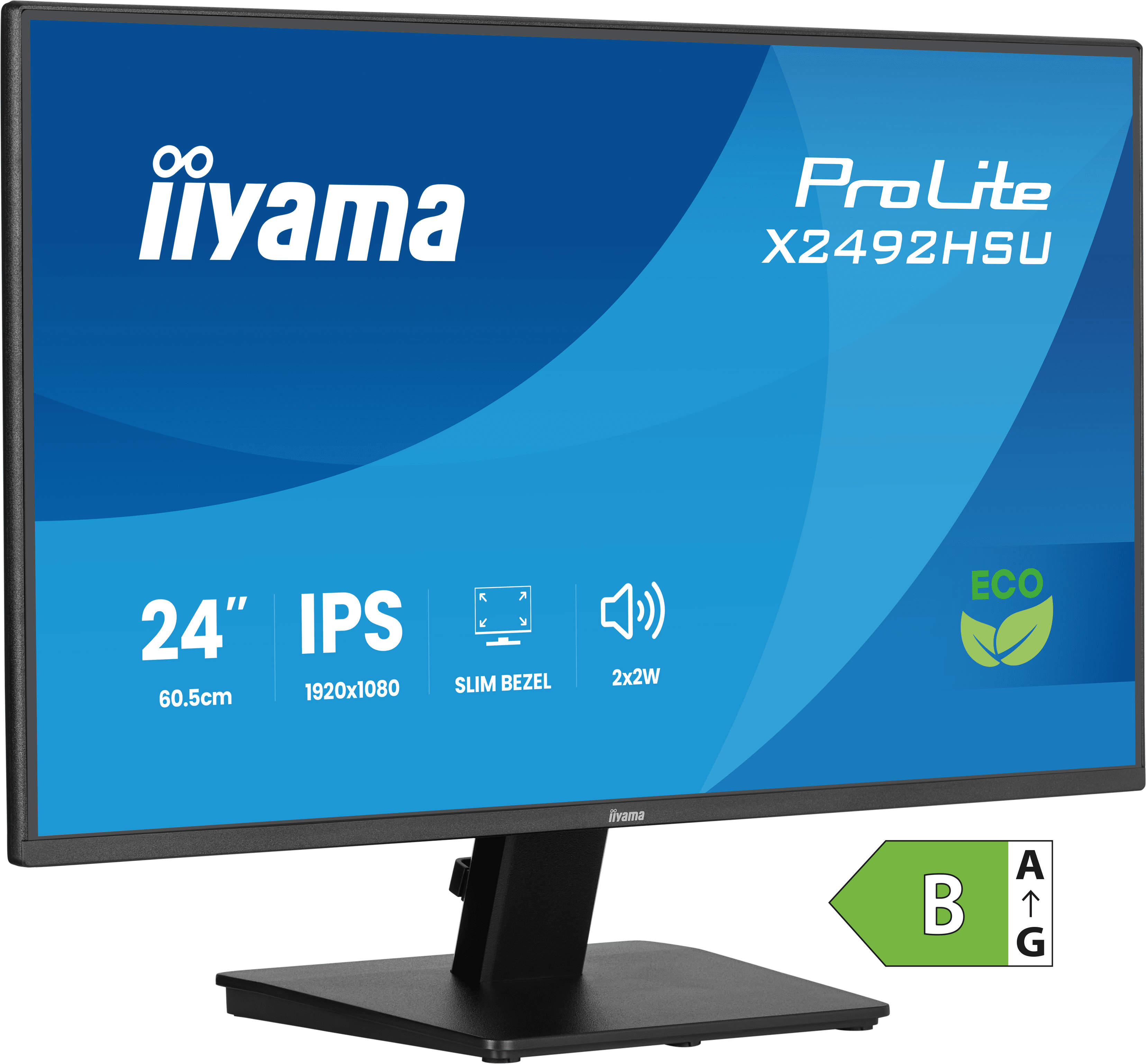 iiyama ProLite X2492HSU-B1, 23.8, Full HD (1920x1080), IPS, 75Hz, HDMI, DP,...