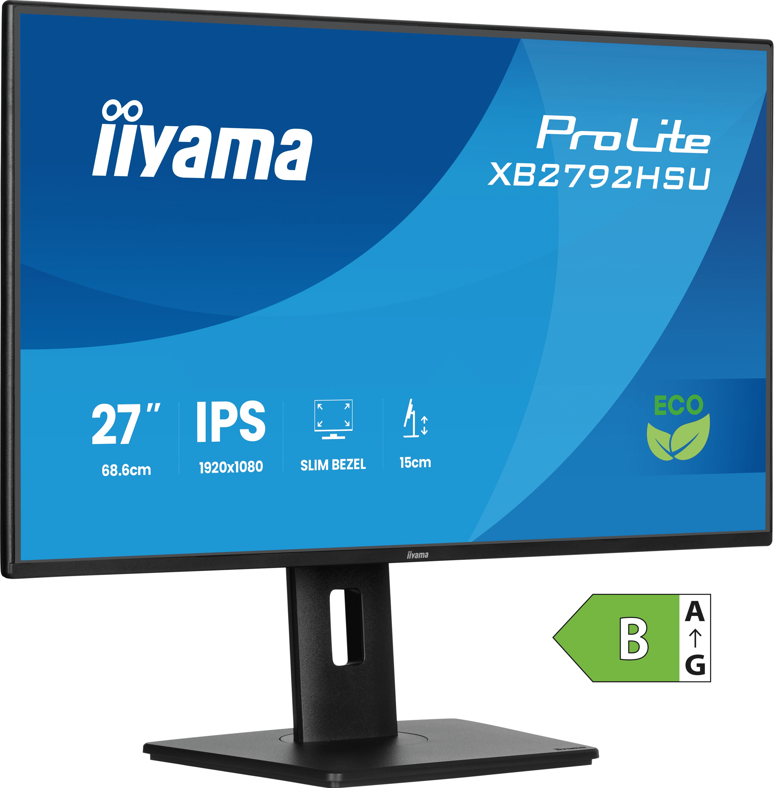 iiyama ProLite XB2792HSU-B1, 27, Full HD (1920x1080), IPS, 75Hz, HDMI, DP,...