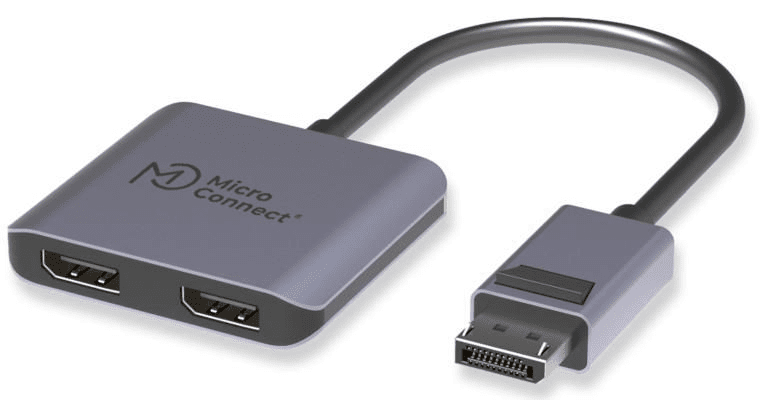 MicroConnect DisplayPort zu 2x DisplayPort weiblicher MST Hub Splitter