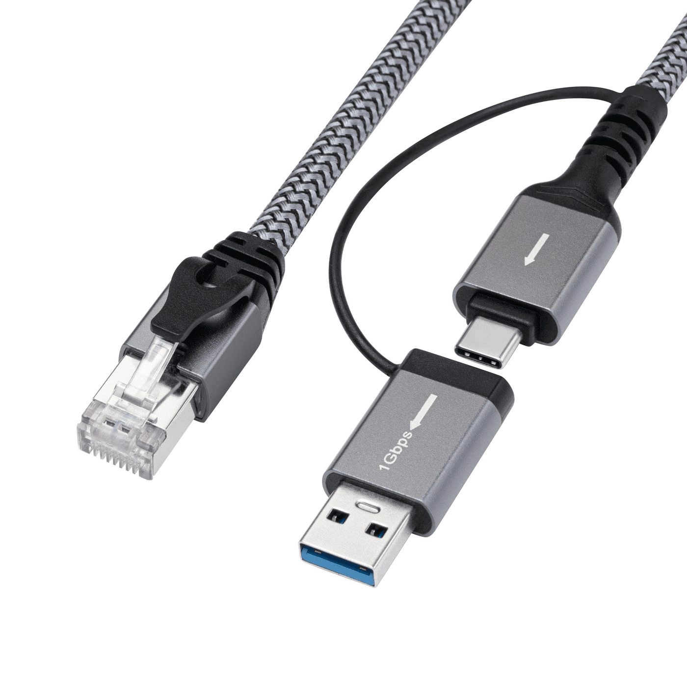 MicroConnect CAT6 RJ45 FTP zu USB A-C Netzwerkadapter, 3m