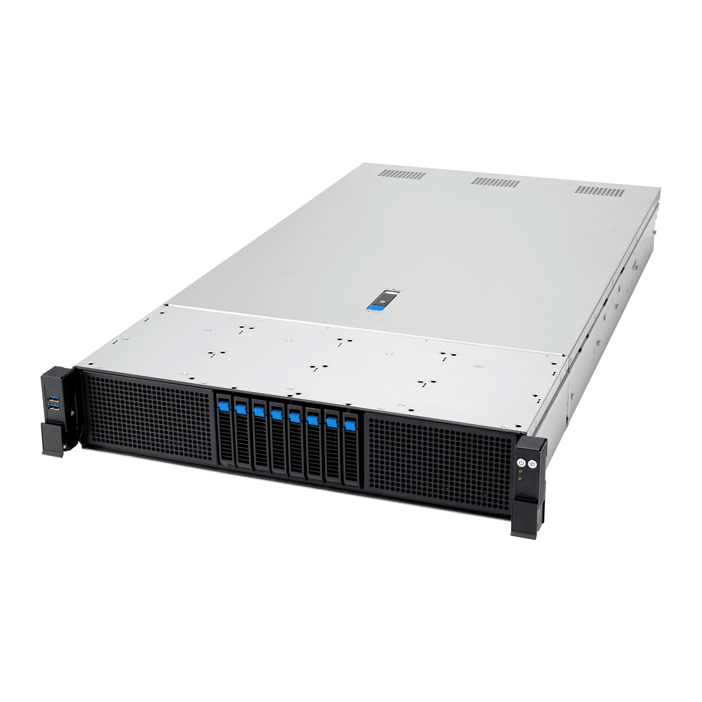 ASUS RS720A-E13-RS8U Socket SP5 Rack (2U) Schwarz, Silber