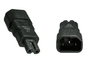 MicroConnect Netzadapter C14 - C7 M/F, Schwarz