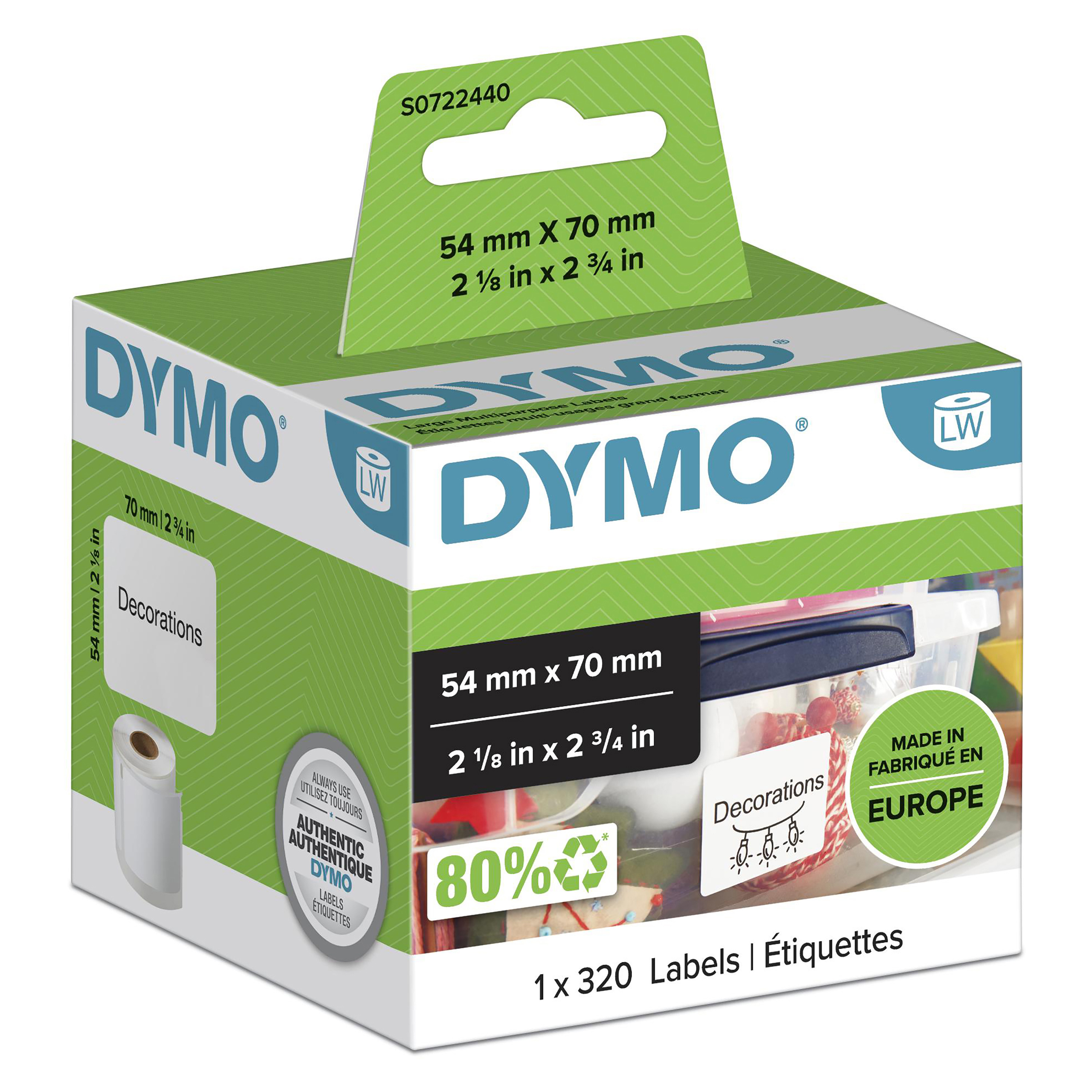 DYMO Etiketten Versand/Disketten 1 Rolle,54x70mm ( S0722440 )