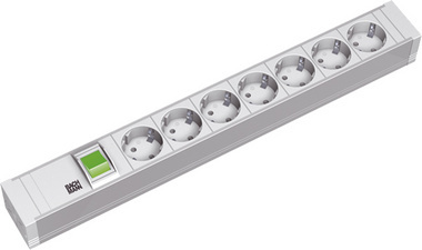 Bachmann 7x Schuko - 2m 7AC outlet(s) 2m Grau Verlängerungskabel