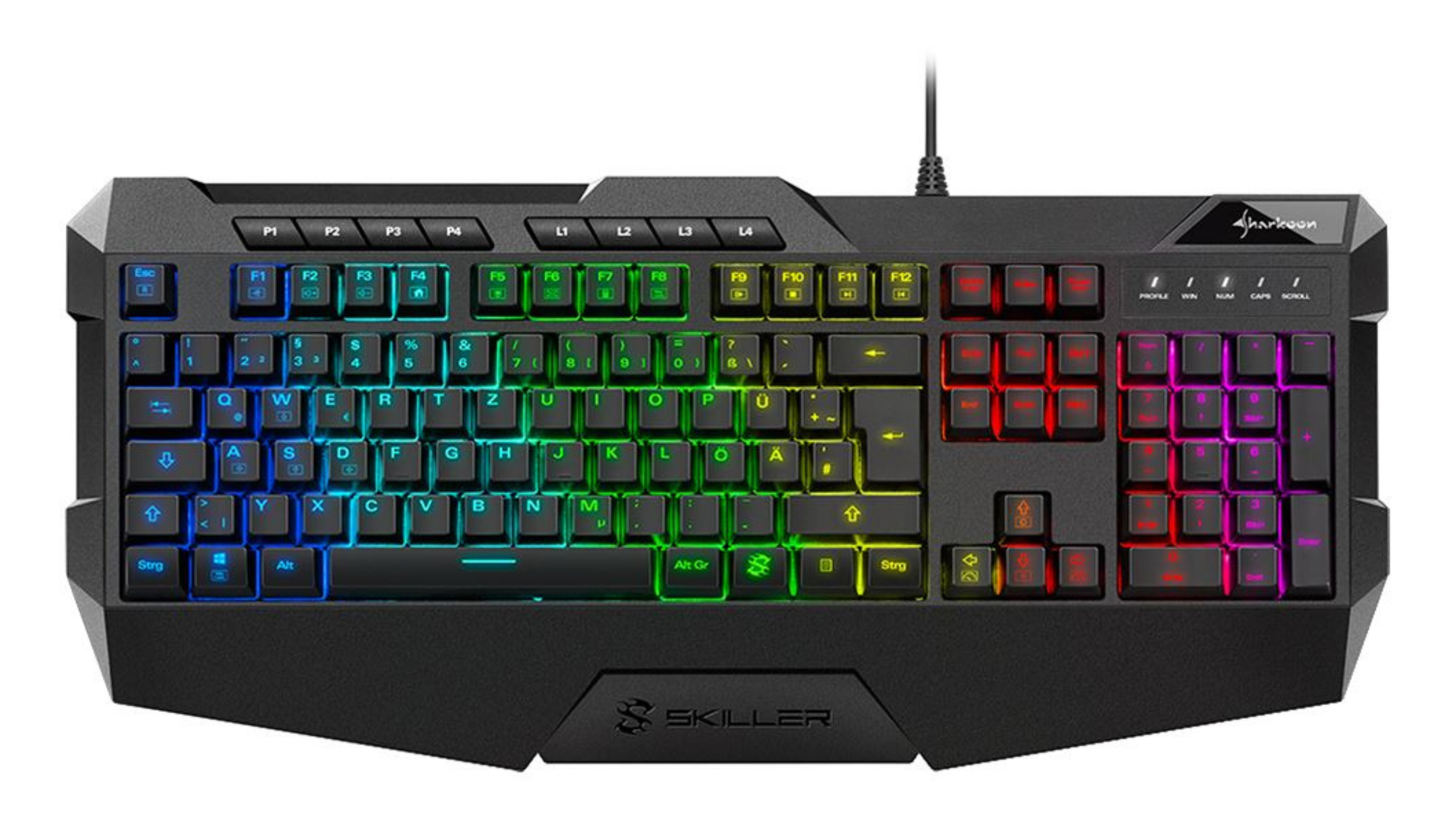Sharkoon SKILLER SGK4 USB QWERTZ Deutsch Schwarz