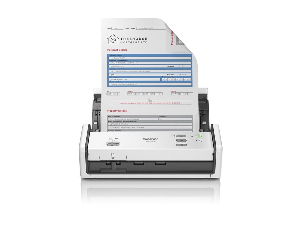 Brother ADS-1300 - Dokumentenscanner - Dual CIS - Duplex - A4 - 600 dpi x 600...