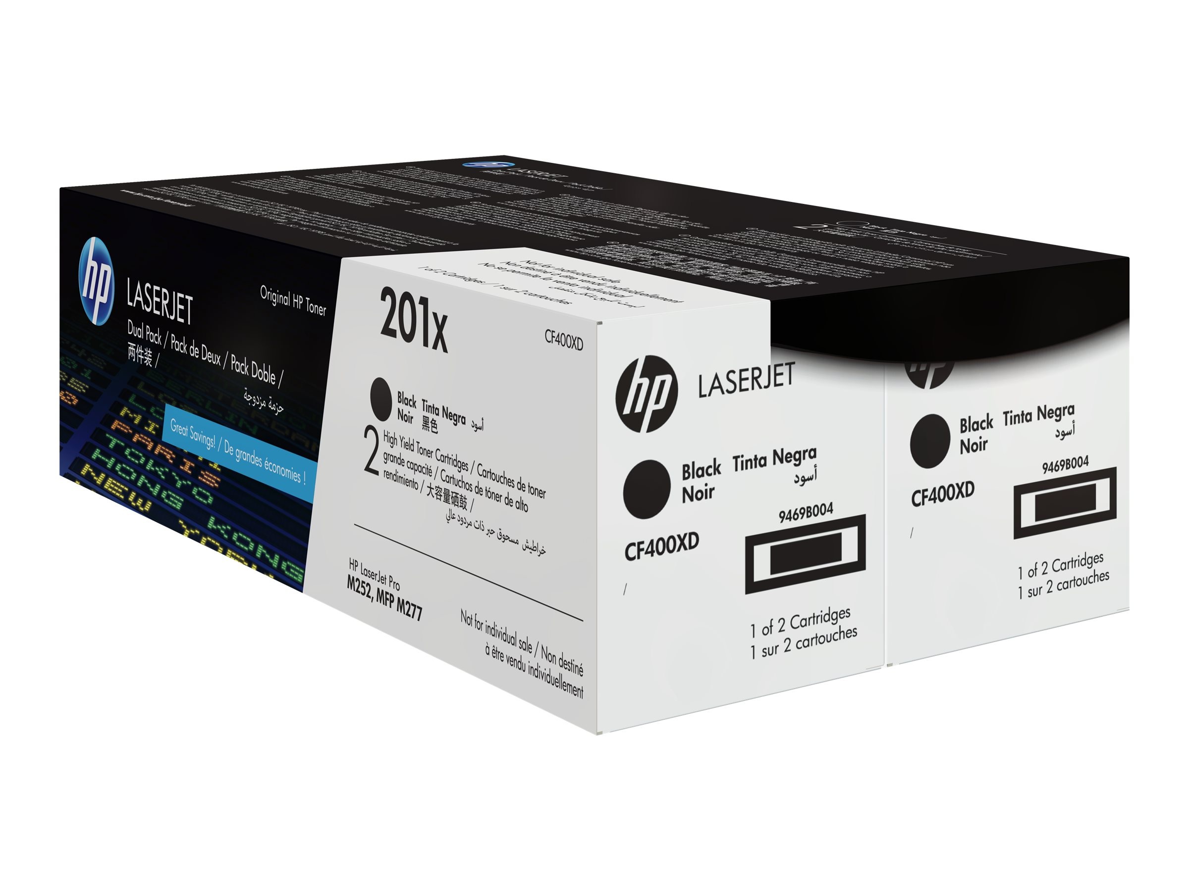 HP Toner black Nr. 201X (CF400XD) je ca. 2.800 Seiten, Doppelpack