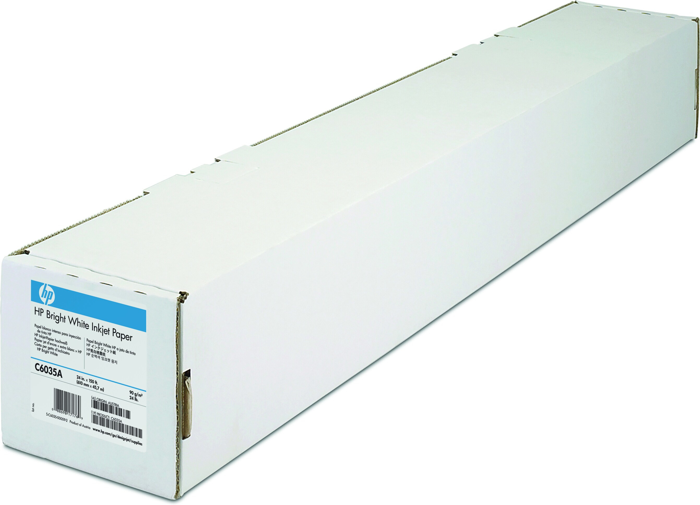 HP Inkjetpapier hochweiß 90g 24 Rolle 610 mm x 45,7m