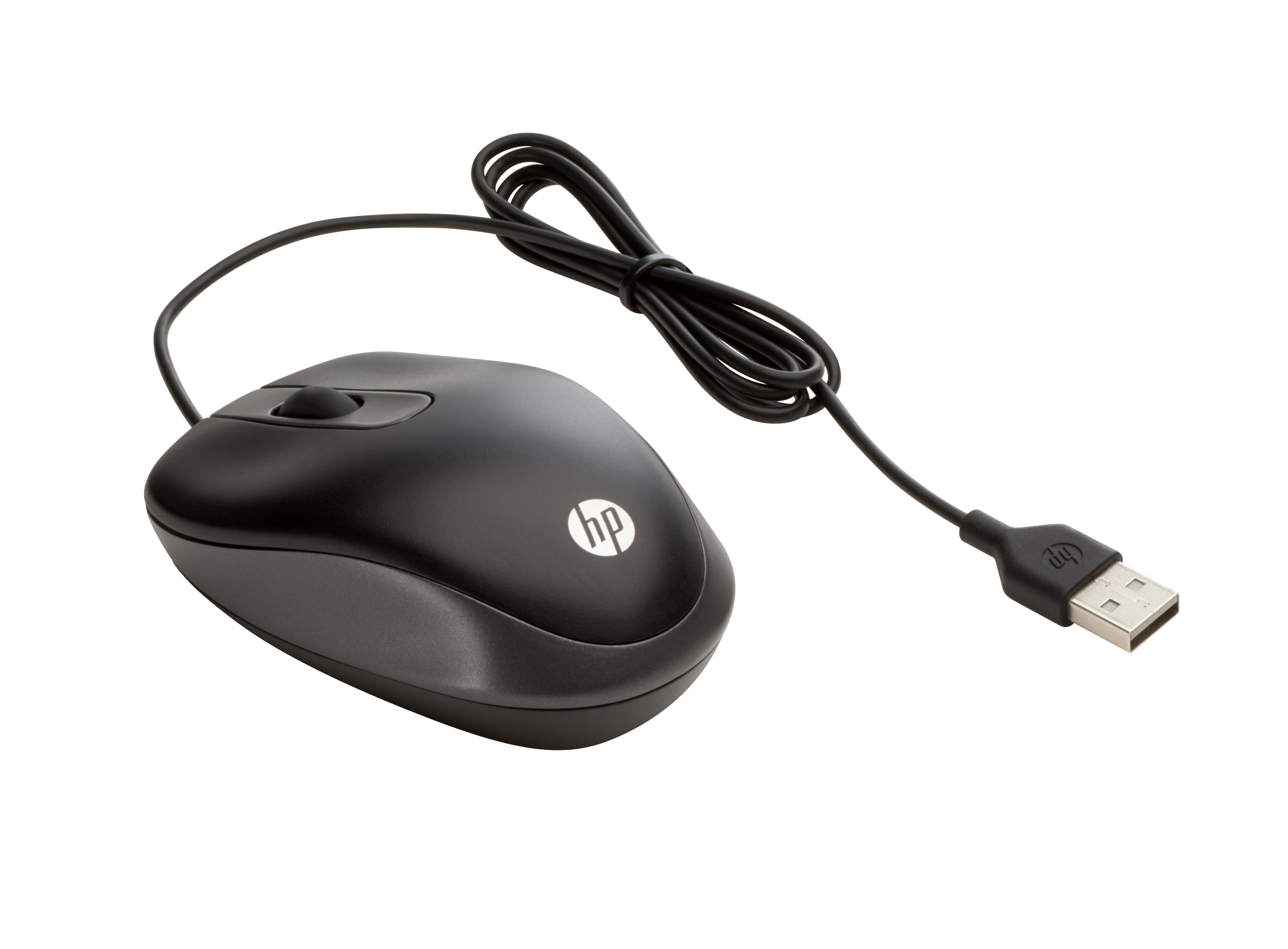 HP USB-Reisemaus - Maus - 1.000 dpi Optisch - 3 Tasten - Schwarz