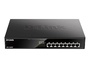 D-Link DGS 1008MP - Switch - unmanaged - an Rack montierbar - PoE (140 W)
