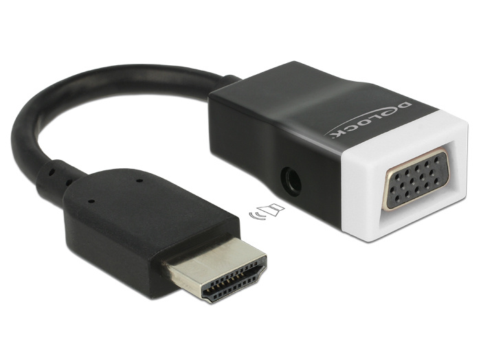 Delock 65587 HDMI-A VGA - 3.5mm Schwarz - Weiß Kabelschnittstellen-/adapter