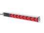 Digitus Professional Aluminium PDU mit Vorsicherung, rot, 8-fach, 2m, 1HE, 10A