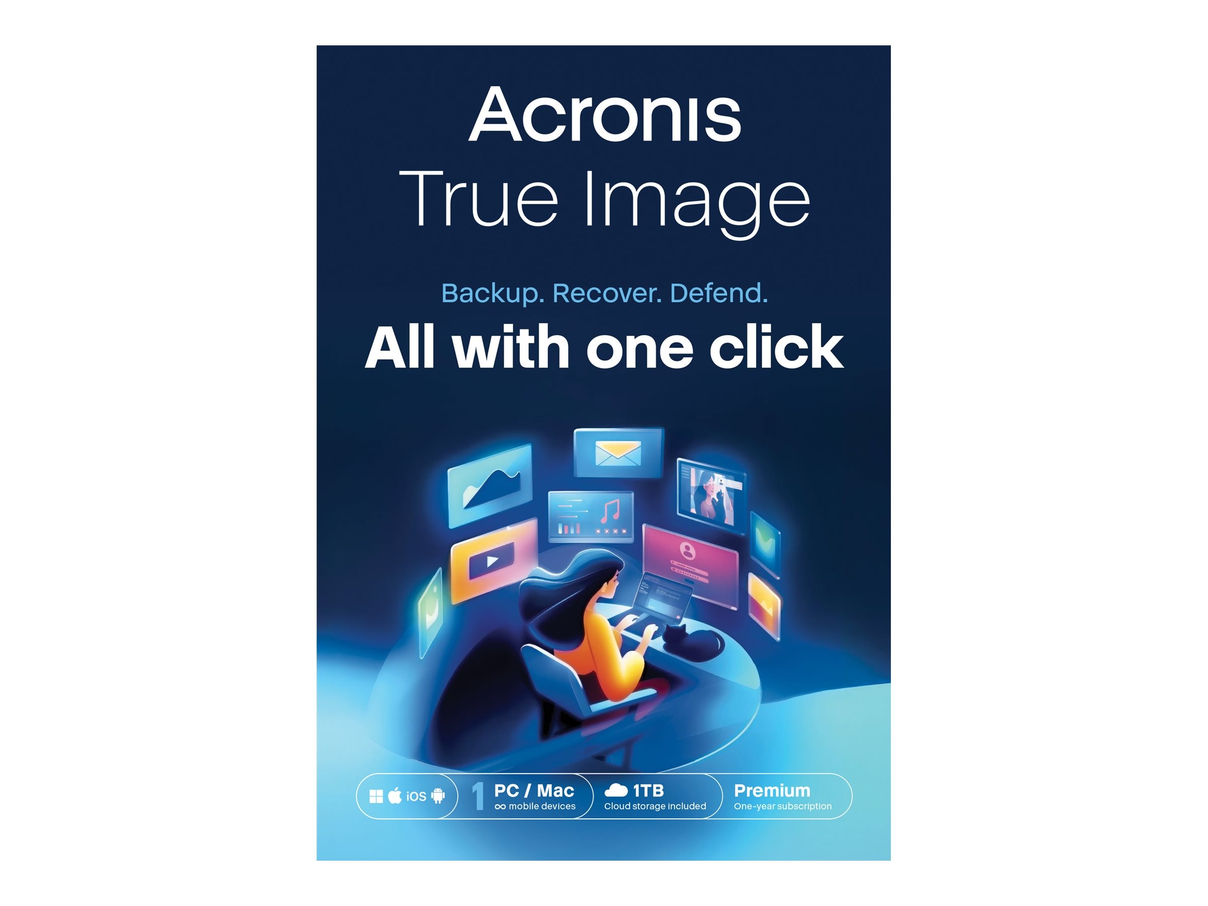 Acronis Cyber Protect Home Office Premium - Abonnement-Lizenz (1 Jahr) - 1...