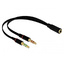 Delock Headsetadapter - 4-poliger Mini-Stecker weiblich bis Stereo...