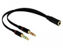 Delock Headsetadapter - 4-poliger Mini-Stecker weiblich bis Stereo...