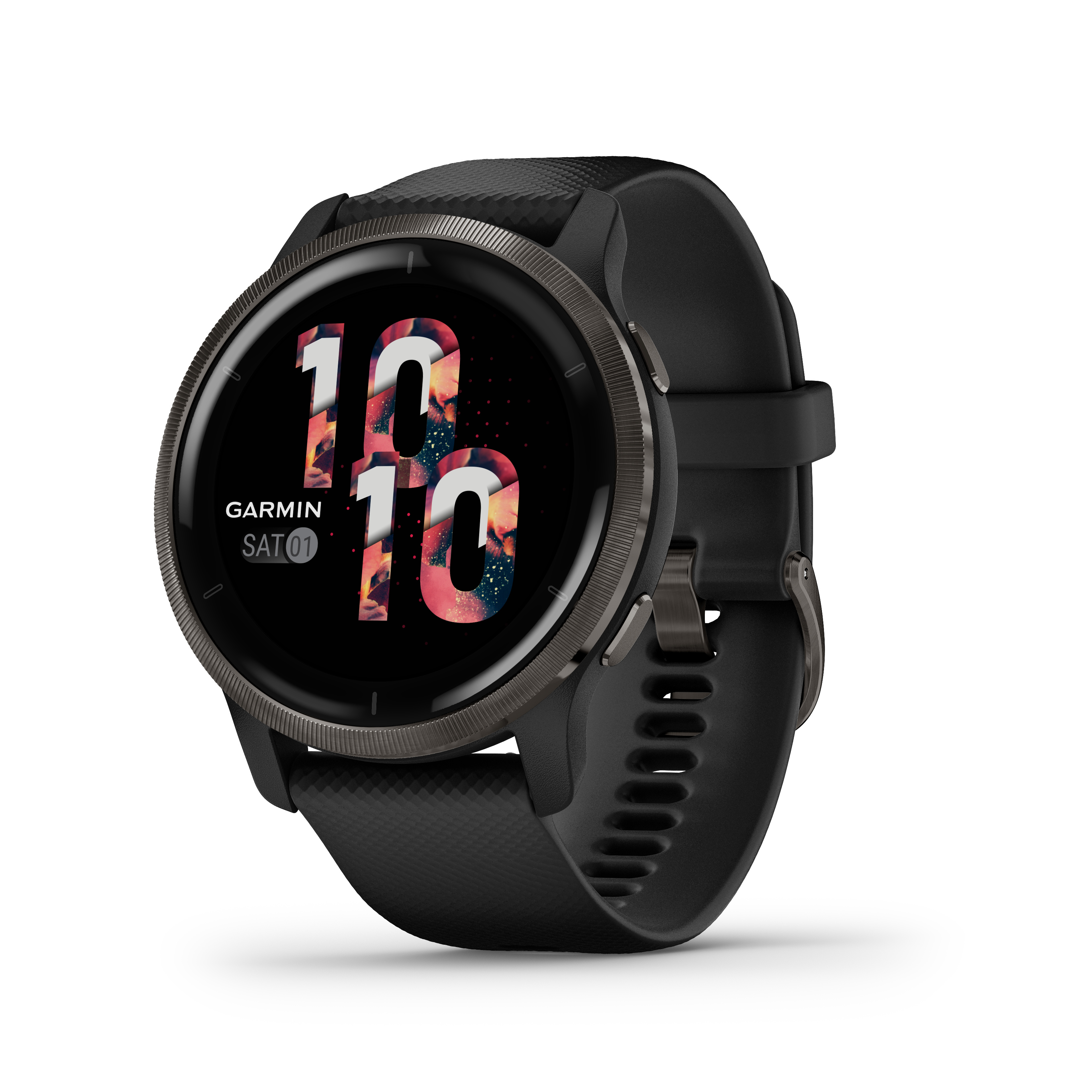 Garmin Venu 2 - 45 mm - schwarz - Sportuhr mit Band - Silikon - schwarz -...