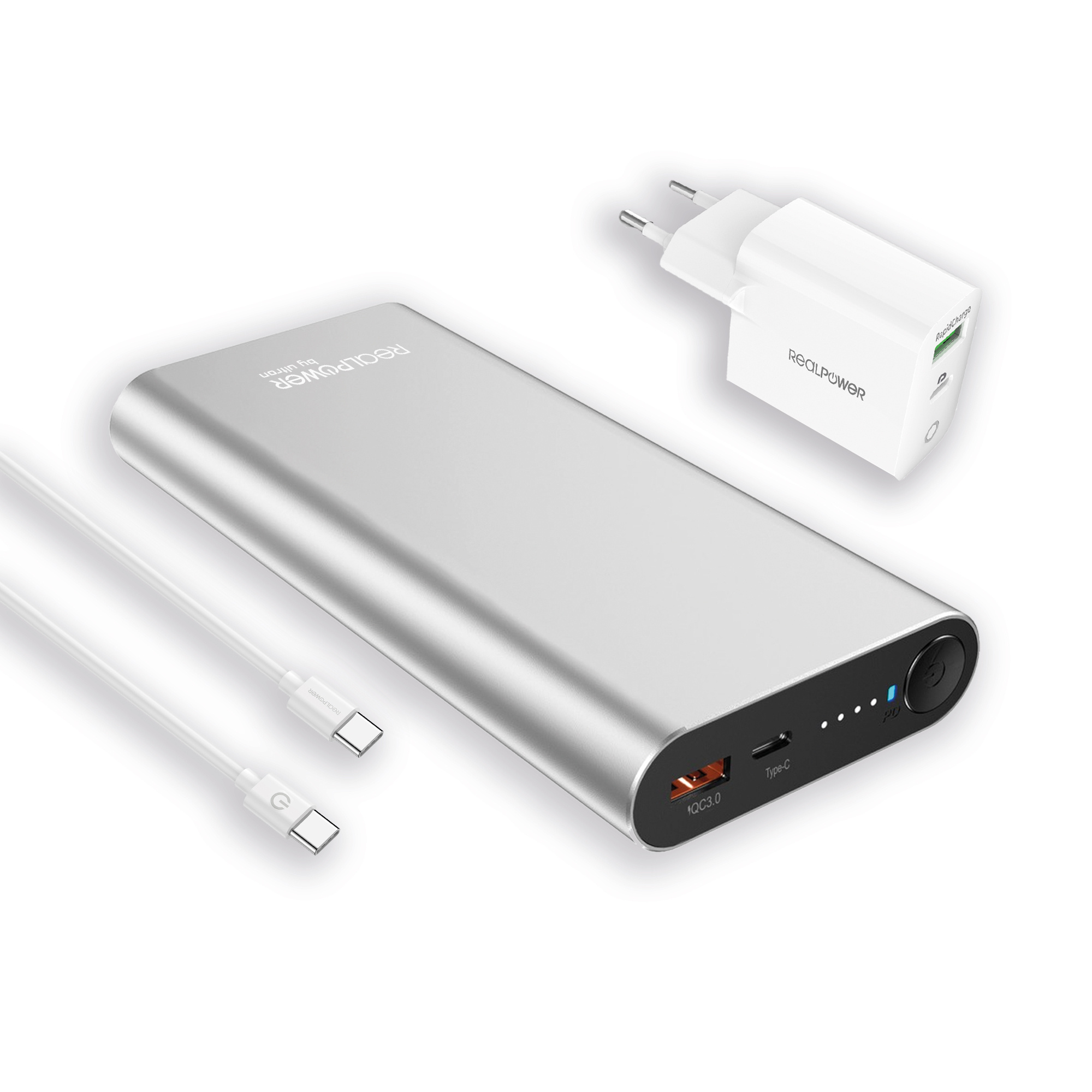 Powerbank RealPower PB-20000 PD Pro + 65 Watt USB C Charge