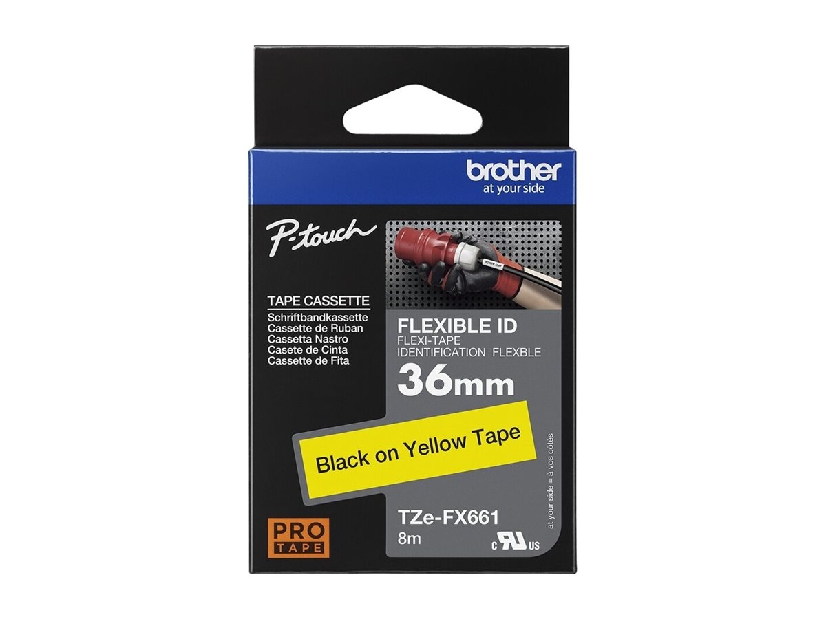 Brother P-Touch 36mm gelb/schwarz, 8m