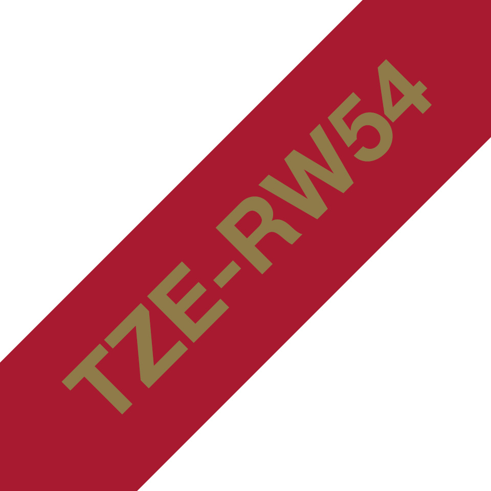 Brother TZe-RW54 - Seidig - Gold auf Weinrot - Rolle (2,4 cm x 4 m)