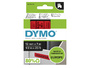 Dymo D1 - Entfernbarer Klebstoff - schwarz auf rot - Rolle (1,2 cm x 7 m)