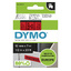 Dymo D1 - Entfernbarer Klebstoff - schwarz auf rot - Rolle (1,2 cm x 7 m)
