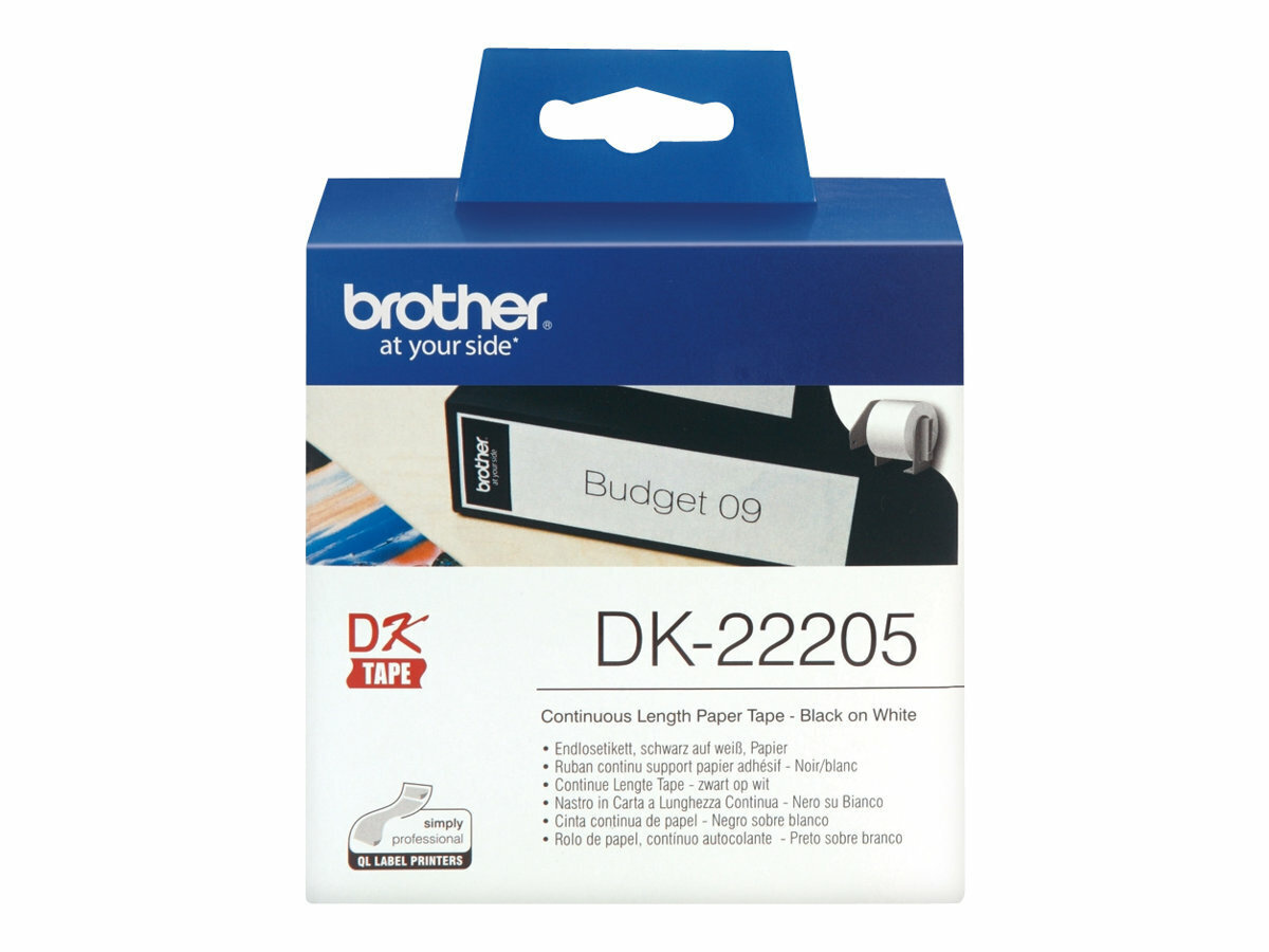 Brother Endlos-Etikette ,Bandbreite:62mm, 30m Universal-Etiketten,Papier, weiß