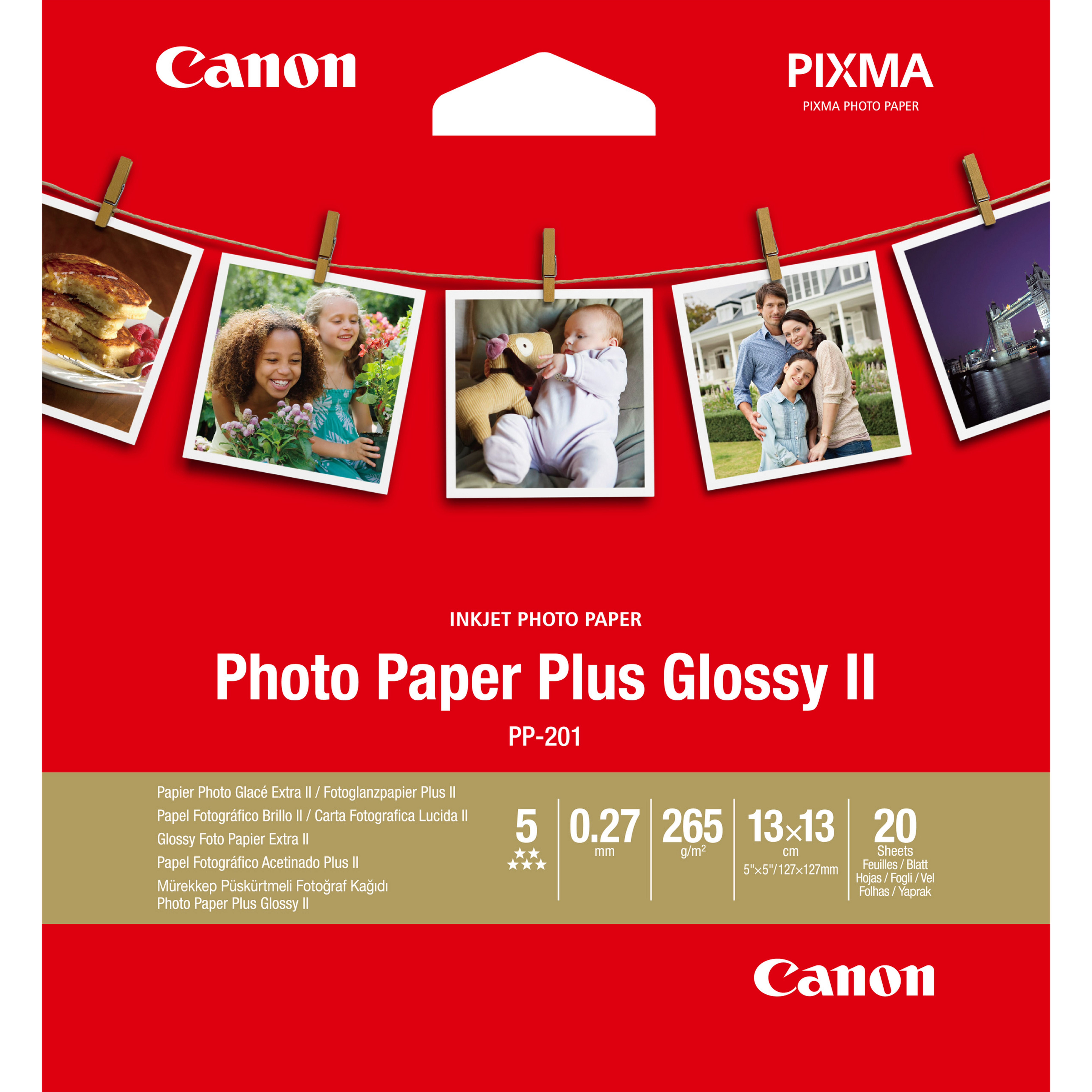 CANON Photoglanzpapier Plus II 13x13 20Blatt
