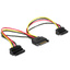 Delock 60128 0.15m SATA 15-pin 2x SATA 15-pin Schwarz - Rot - Gelb -...