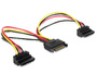Delock 60128 0.15m SATA 15-pin 2x SATA 15-pin Schwarz - Rot - Gelb -...