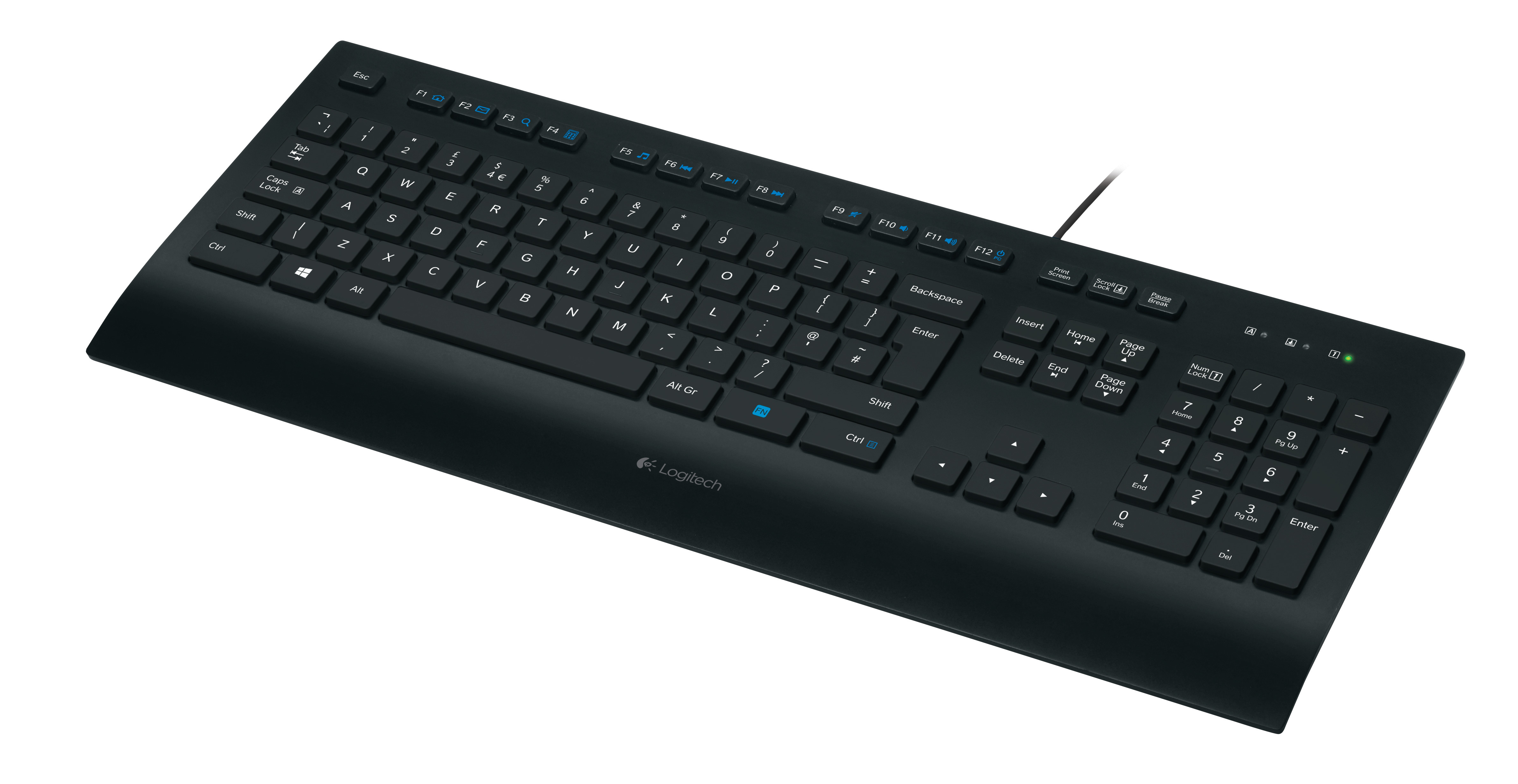 Logitech Corded Keyboard for Business K280e, schwarz, USB, DE