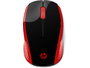 HP 200 RF Wireless Optisch 1000DPI Ambidextrös Schwarz - Rot Maus